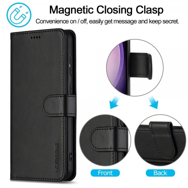 Lc.Imeeke Samsung Galaxy A16 Cover med Kortlomme Stativfunktion Sort