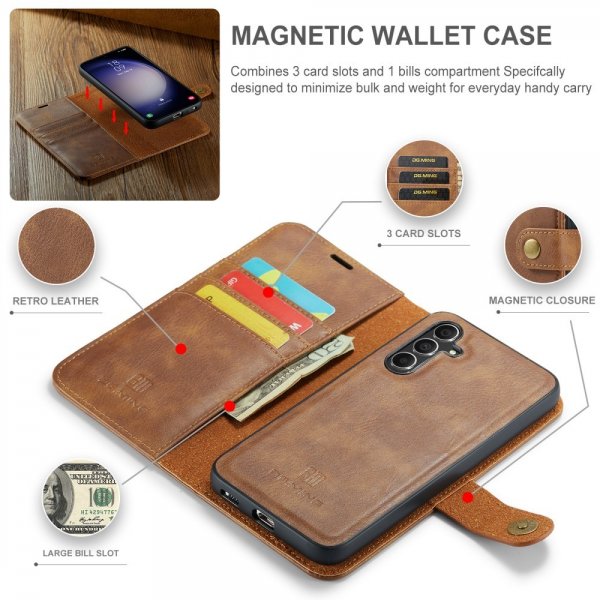 Dg.Ming Samsung Galaxy A16 Etui med Aftageligt Cover Brun