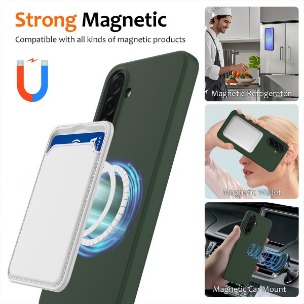 Samsung Galaxy A37 Cover med Strop Silikone MagSafe Grøn