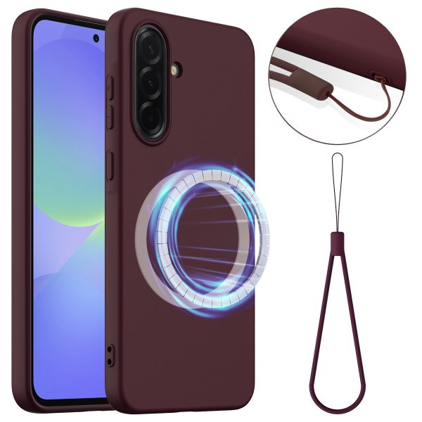 Samsung Galaxy A37 Cover med Strop Silikone MagSafe Rød