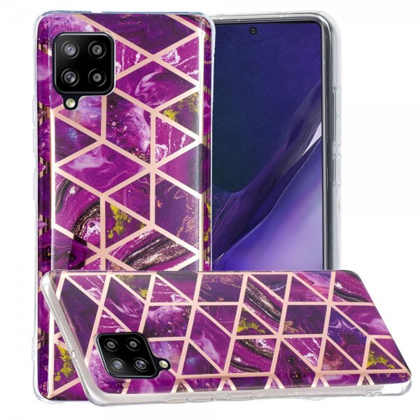Samsung Galaxy A42 5G Cover Marmor Magenta