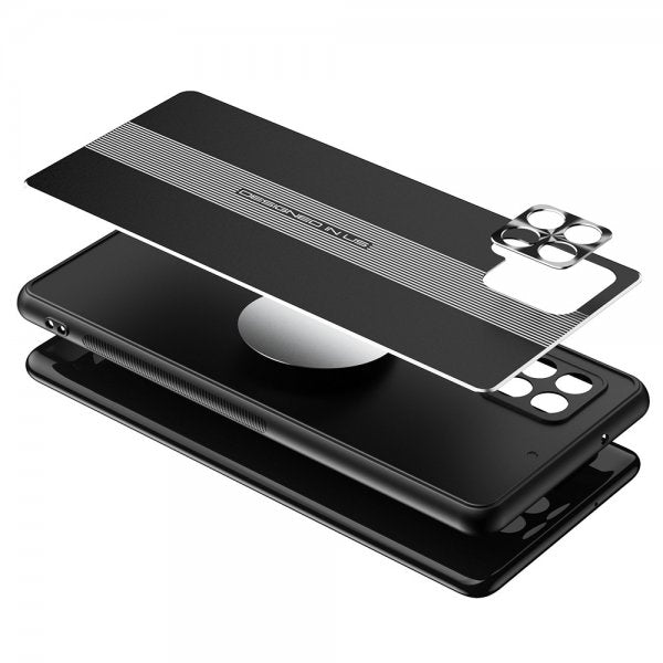 Samsung Galaxy A42 5G Cover med Metalplade Sort