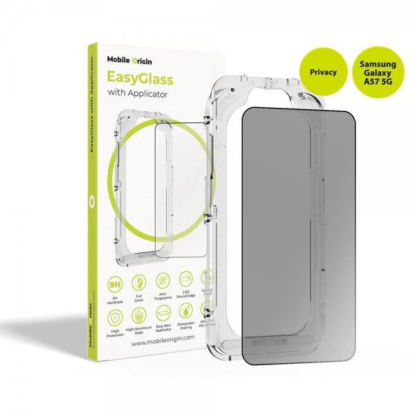 Mobile Origin Samsung Galaxy A57 Skærmbeskyttelse EasyGlass Applicator Privacy