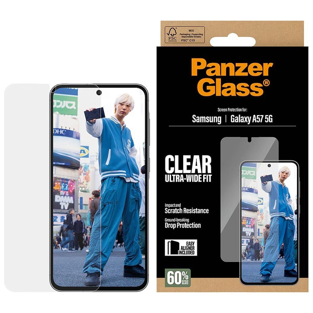 PanzerGlass Samsung Galaxy A57 Skærmbeskytter Ultra-Wide Fit EasyAligner