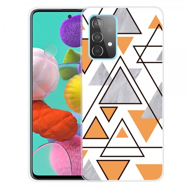 Samsung Galaxy A72 Cover Marmortrekanter Guld