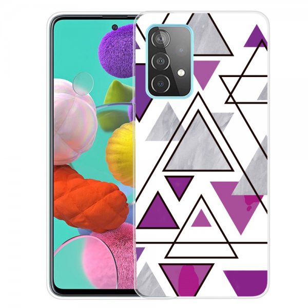 Samsung Galaxy A72 Cover Marmortrekanter Lilla