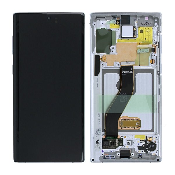 Samsung Galaxy Note 10 Skærm med LCD Display Original - Hvid