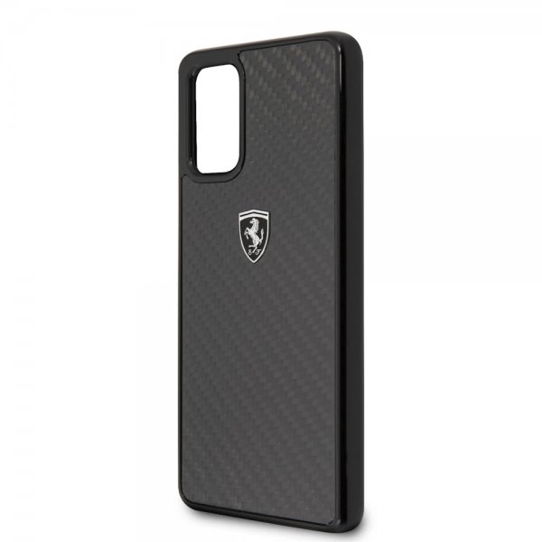 Ferrari Samsung Galaxy S20 Plus Cover Kulstoftekstur Sort