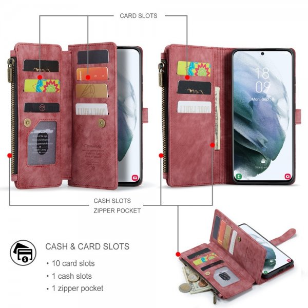 CaseMe Samsung Galaxy S21 FE Etui C30 Serie Rød