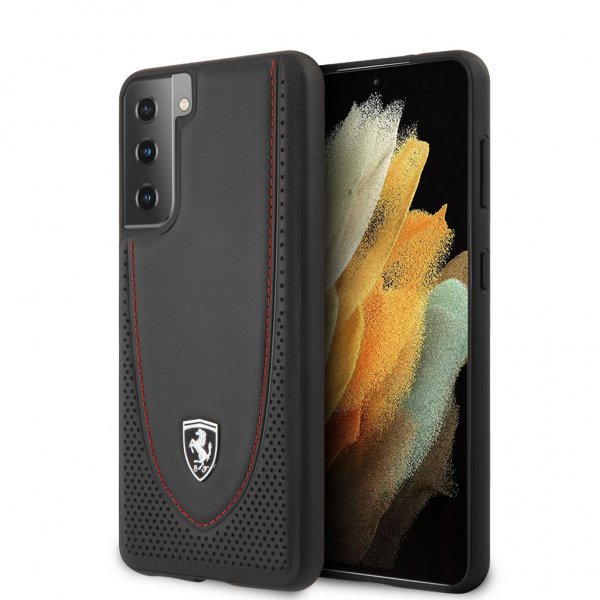 Ferrari Samsung Galaxy S21 Cover Logo Perforeret Sort