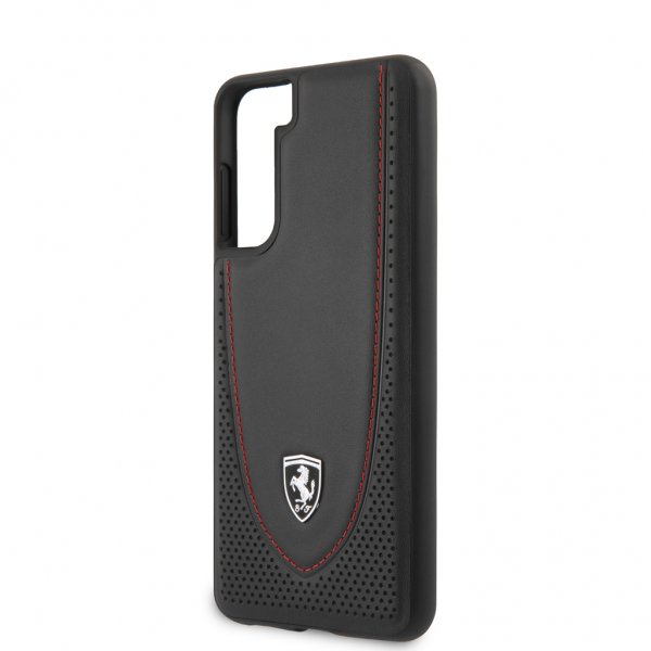 Ferrari Samsung Galaxy S21 Plus Cover Logo Perforeret Sort