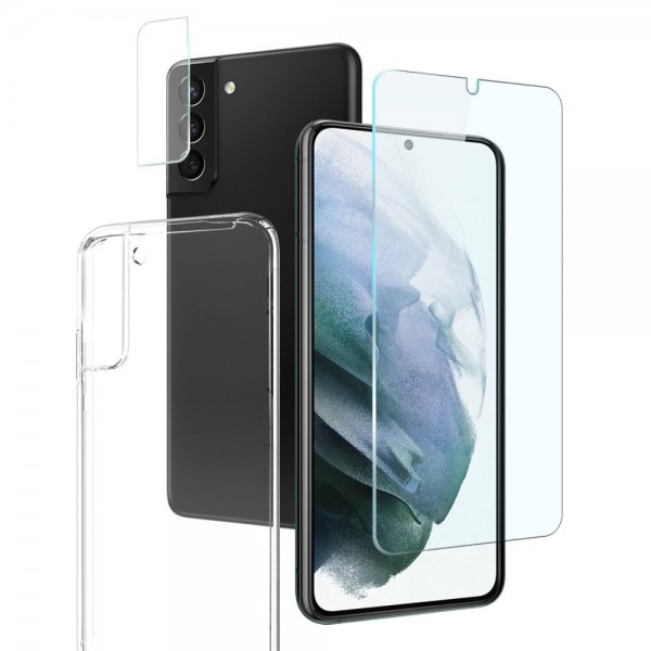Northjo Samsung Galaxy S21 Cover med Skærmbeskyttelse og Kamerabeskyttelse 3-i-1