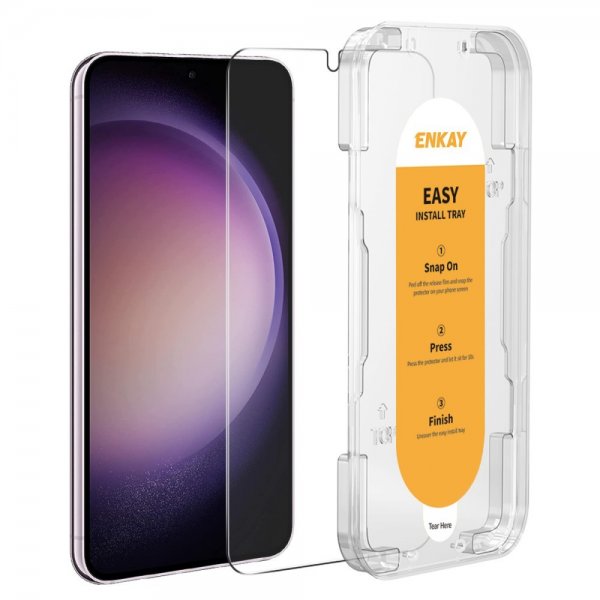 Enkay Samsung Galaxy S22/Galaxy S23 Skærmbeskytter med monteringsramme Easy Install
