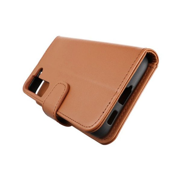 Rvelon Samsung Galaxy S22 Etui Udklappeligt Kortrum Brun
