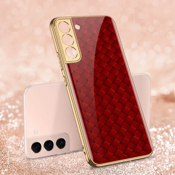 GKK Samsung Galaxy S22 Plus Cover Motiv Rød Vævtekstur