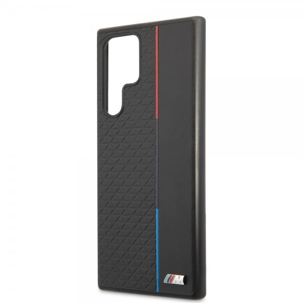 BMW Samsung Galaxy S22 Ultra Cover trekantmønster & trefarvet stribe sort