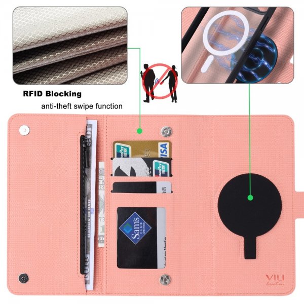 VILI Samsung Galaxy S23 FE Cover med Aftageligt Skal GHB Series MagSafe Rosa