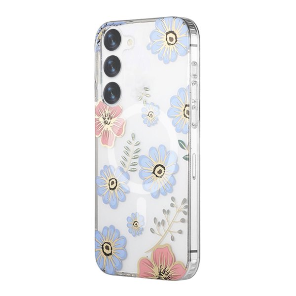 Samsung Galaxy S23 Cover Blomstermønster MagSafe Rød Blå
