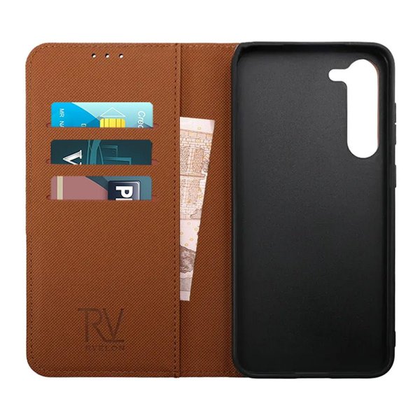 Rvelon Samsung Galaxy S23 Cover Magnetisk Aftagelig Skal Brun
