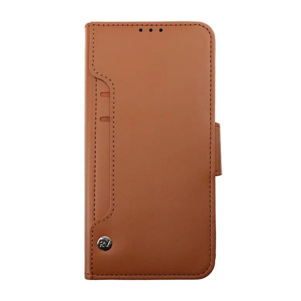 Rvelon Samsung Galaxy S23 Plus Cover Udklappeligt Kortrum Brun