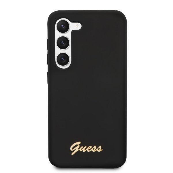 Guess Samsung Galaxy S23 Plus Cover Liquid Silicone Metal Logo Sort