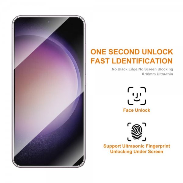 Enkay Samsung Galaxy S23 Plus Cover med Skærmbeskyttelse Lædertekstur Lilla