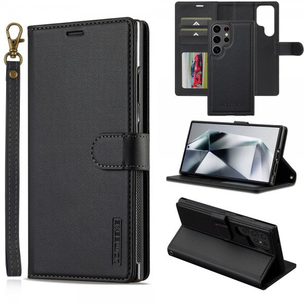 Lc.Imeeke Samsung Galaxy S23 Ultra Cover med Aftageligt Cover L2 Series MagSafe Sort