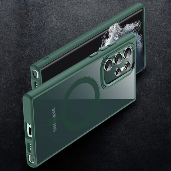 Samsung Galaxy S23 Ultra Cover Farvet Kant MagSafe Grøn