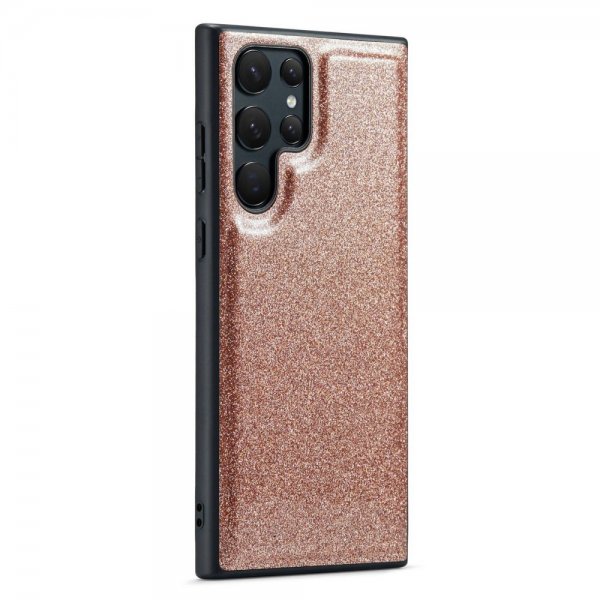 Dg.Ming Samsung Galaxy S23 Ultra Cover M3 Series Aftagelig Kortholder Glitter Rosaguld