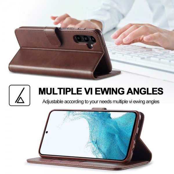 Lc.Imeeke Samsung Galaxy S24 FE Etui med Kortlomme Standerfunktion Mørkebrun