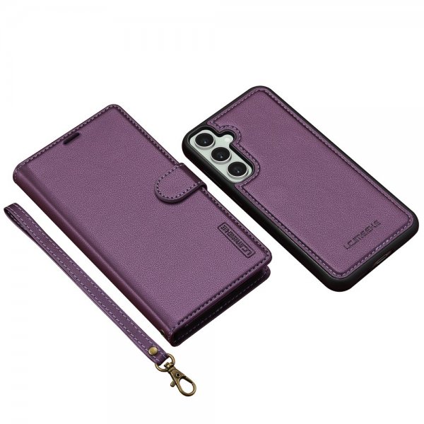 Lc.Imeeke Samsung Galaxy S24 FE Etui med Aftageligt Cover L2 Series MagSafe Lilla