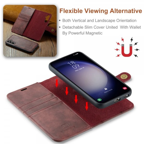 Dg.Ming Samsung Galaxy S24 FE Etui med Aftagelig Skal Rød