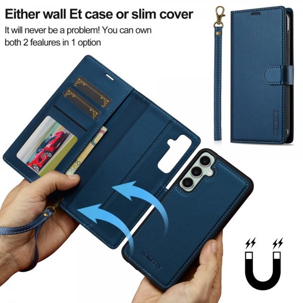 Lc.Imeeke Samsung Galaxy S24 Plus Cover med Aftageligt Cover L2 Series MagSafe Blå