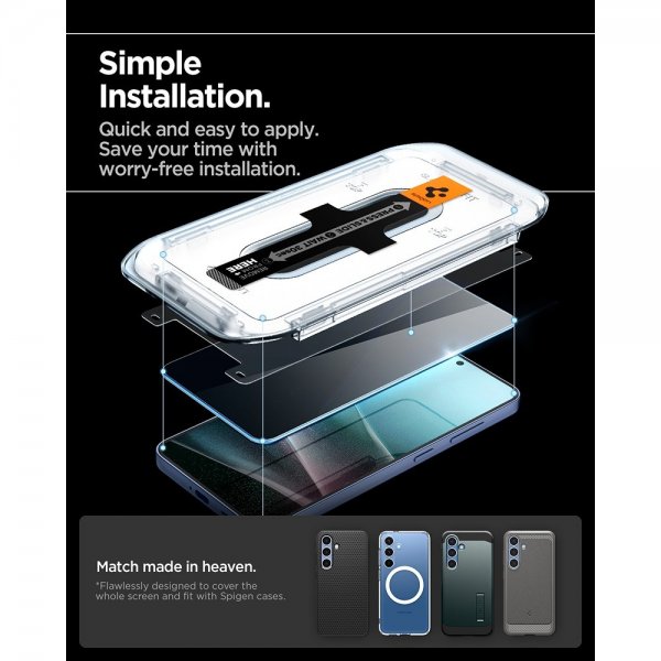 Spigen Samsung Galaxy S24 Plus/Galaxy S25 Plus Skærmbeskyttelse GLAS.tR EZ Fit Privacy 2-pak
