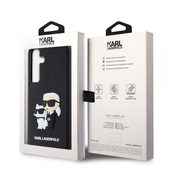 Karl Lagerfeld Samsung Galaxy S24 Plus Cover 3D Rubber Karl & Choupette Sort
