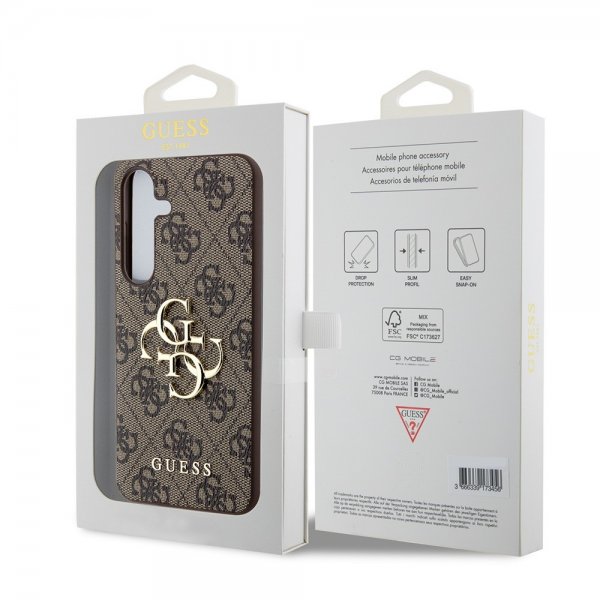 Guess Samsung Galaxy S24 Plus Cover 4G Metal Logo Brun
