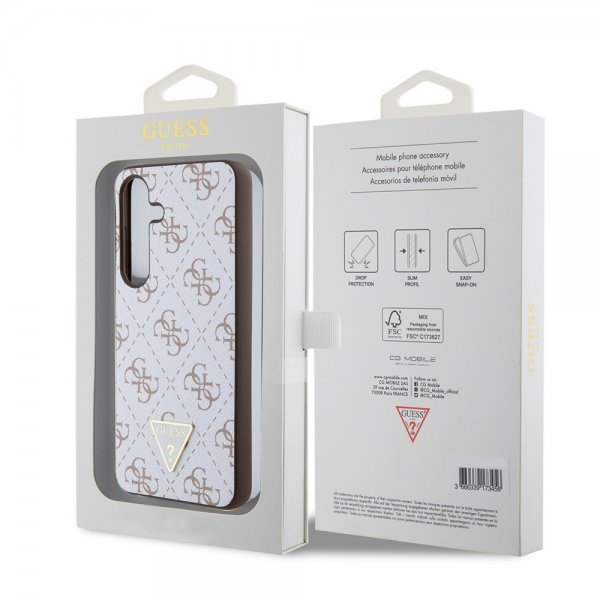 Guess Samsung Galaxy S24 Cover 4G Print Grained Hvid