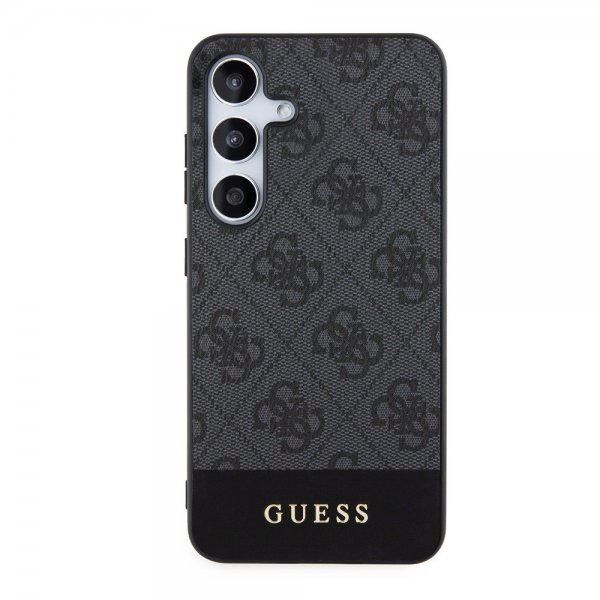 Guess Samsung Galaxy S24 Skal Bottom Stripe Metal Logo Sort