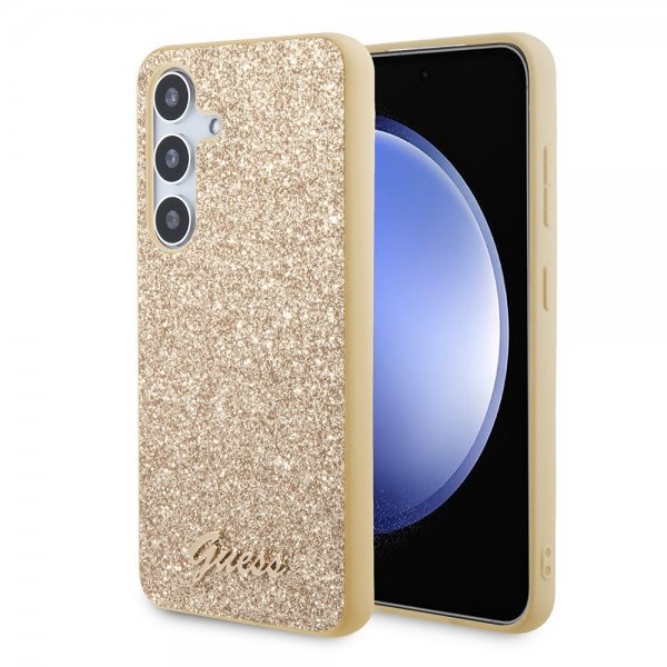 Guess Samsung Galaxy S24 Cover Fixed Glitter Guld