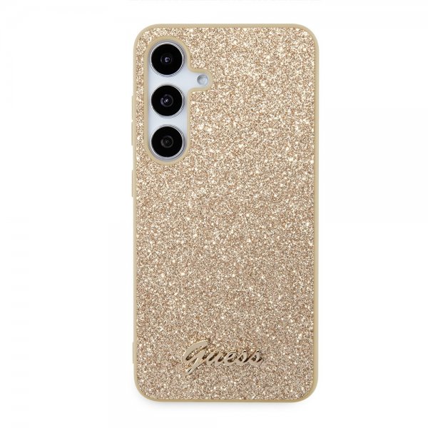 Guess Samsung Galaxy S24 Cover Fixed Glitter Guld