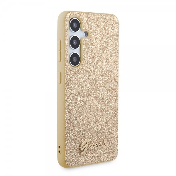 Guess Samsung Galaxy S24 Cover Fixed Glitter Guld