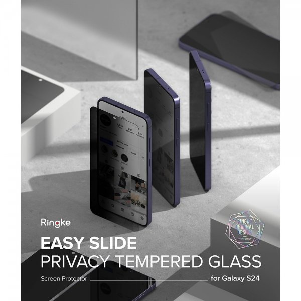 Ringke Samsung Galaxy S24 Skærmbeskyttelse Easy Slide Privacy 2-pak