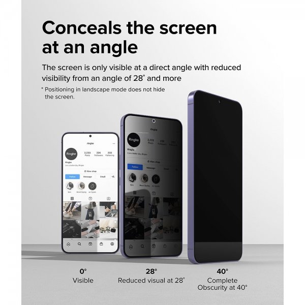 Ringke Samsung Galaxy S24 Skærmbeskyttelse Easy Slide Privacy 2-pak