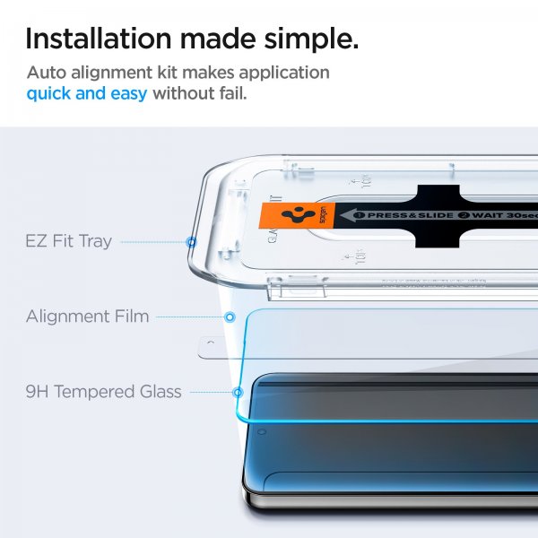Spigen Samsung Galaxy S24/Galaxy S25 Skærmbeskyttelse GLAS.tR EZ Fit 2-pak