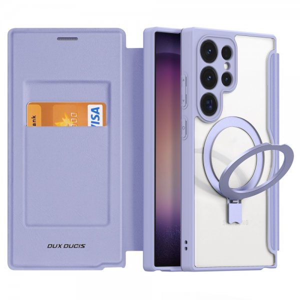 Dux Ducis Samsung Galaxy S24 Ultra Cover Skin X Pro Series Kickstand MagSafe Lilla