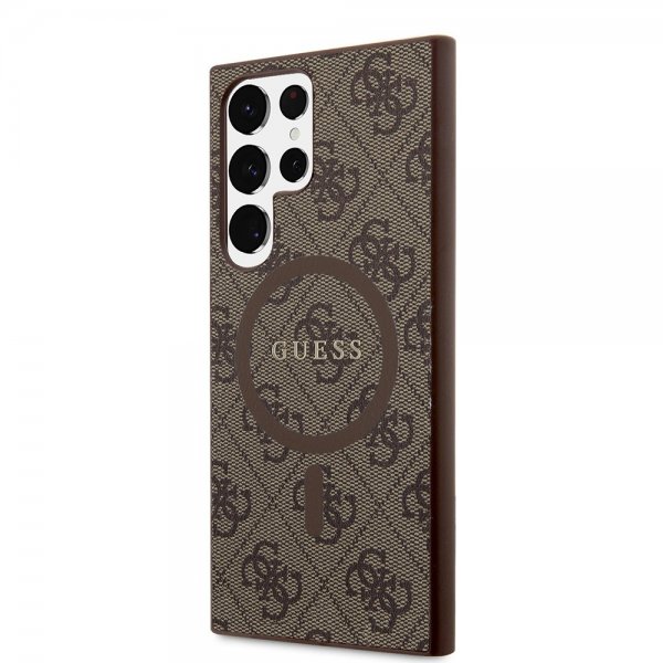 Guess Samsung Galaxy S24 Ultra Cover 4G Pattern MagSafe Brun