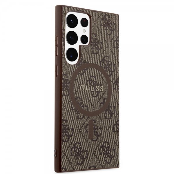 Guess Samsung Galaxy S24 Ultra Cover 4G Pattern MagSafe Brun