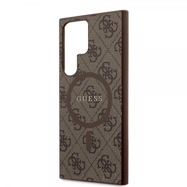Guess Samsung Galaxy S24 Ultra Cover 4G Pattern MagSafe Brun