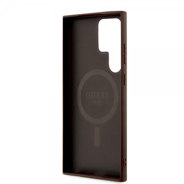 Guess Samsung Galaxy S24 Ultra Cover 4G Pattern MagSafe Brun