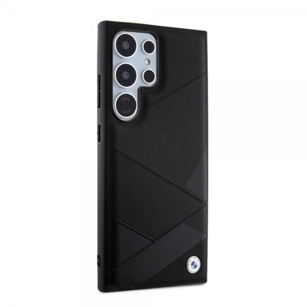 BMW Samsung Galaxy S24 Ultra Cover Carbon Tricolor Stripe MagSafe Sort